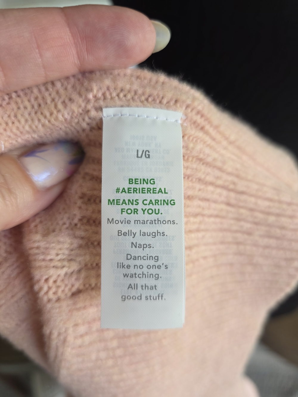 NWT Aerie Peach Cable Crewneck Sweater Super Soft Large Oversized - Picture 14 of 15
